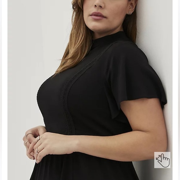NWT Torrid Mock Neck Black Dress - Picture 4 of 8